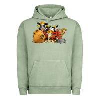 Pigment Oil Green farm animals with sunflower headbands Urban Hoodie - Jasminsmagicworld