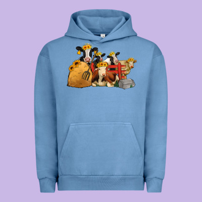 Farm Animals With Sunflower Headbands Urban Hoodie Designed By Jasminsmagicworld