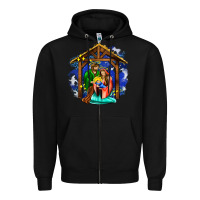 Black jesus and mary with god Zipper Hoodie - AdoDesignShop