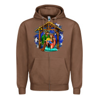 Chestnut jesus and mary with god Zipper Hoodie - AdoDesignShop