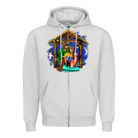 Dove Grey jesus and mary with god Zipper Hoodie - AdoDesignShop