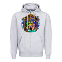 Heather Grey jesus and mary with god Zipper Hoodie - AdoDesignShop