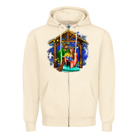 Sandshell jesus and mary with god Zipper Hoodie - AdoDesignShop