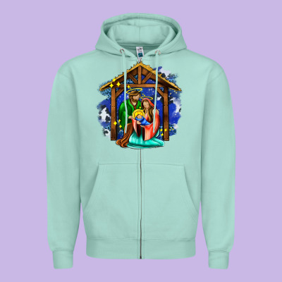 Jesus And Mary With God Zipper Hoodie Designed By Adodesignshop