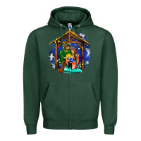 Sports Green jesus and mary with god Zipper Hoodie - AdoDesignShop