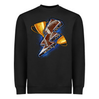 Black football lightning bolt Heavyweight Sweatshirt - Zillion Design Studio