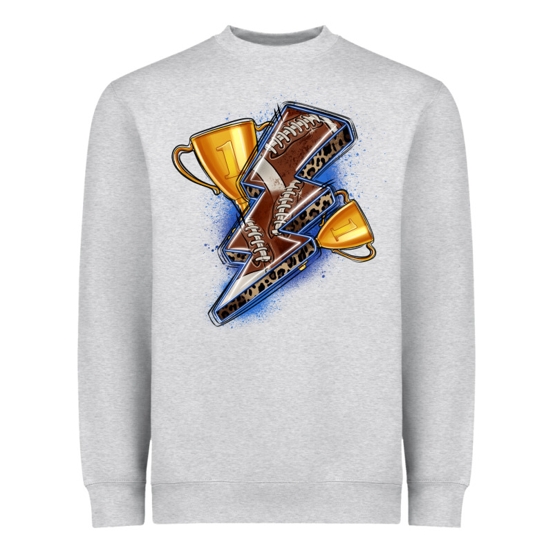 Football Lightning Bolt Heavyweight Sweatshirt by Zillion Design Studio | Teevron