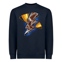 Navy football lightning bolt Heavyweight Sweatshirt - Zillion Design Studio