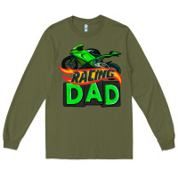 Army Green racing dad with racing motorcycle Long Sleeve Tee - AdoDesignShop