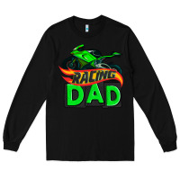 Black racing dad with racing motorcycle Long Sleeve Tee - AdoDesignShop