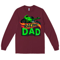 Burgundy racing dad with racing motorcycle Long Sleeve Tee - AdoDesignShop
