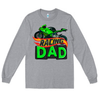 Heather Grey racing dad with racing motorcycle Long Sleeve Tee - AdoDesignShop