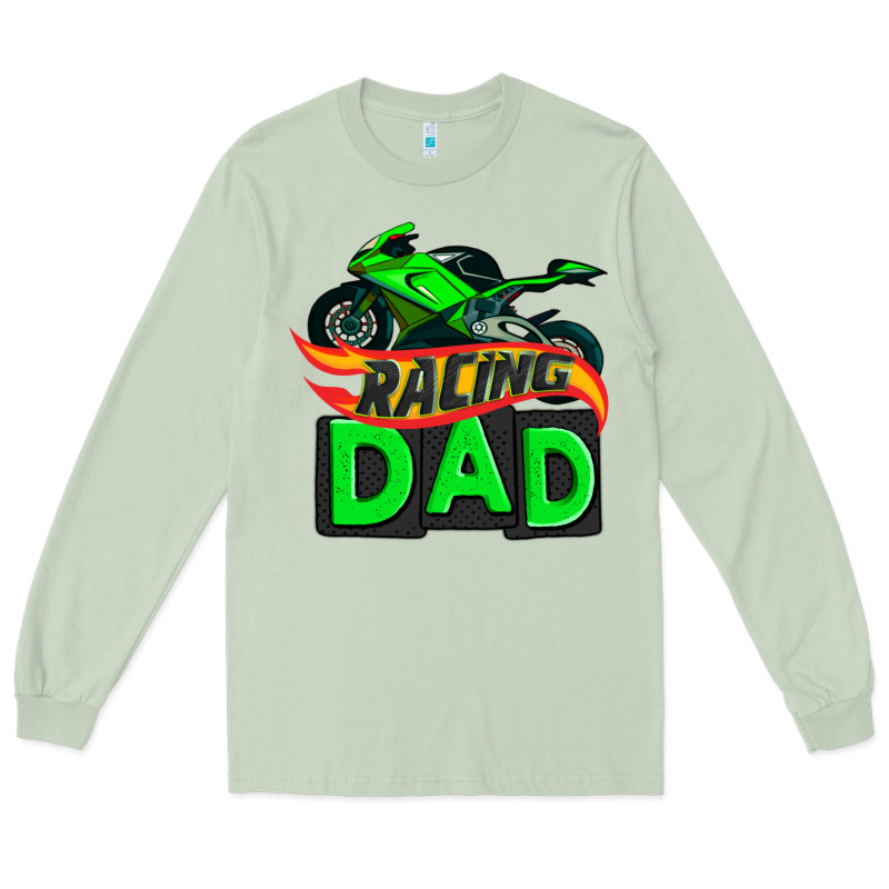 Racing Dad With Racing Motorcycle Long Sleeve Tee by AdoDesignShop | Teevron