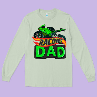 Racing Dad With Racing Motorcycle Long Sleeve Tee Designed By Adodesignshop