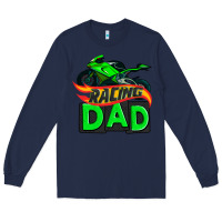 Navy racing dad with racing motorcycle Long Sleeve Tee - AdoDesignShop
