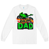 White racing dad with racing motorcycle Long Sleeve Tee - AdoDesignShop