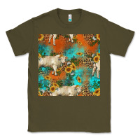 Army Green western charolais cow seamless pattern Classic Tee - HRA Design Shop