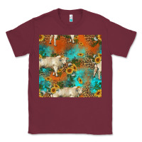 Burgundy western charolais cow seamless pattern Classic Tee - HRA Design Shop