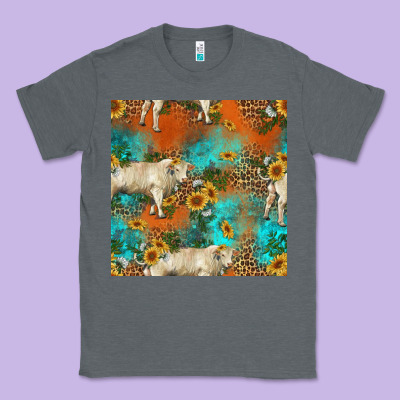 Western Charolais Cow Seamless Pattern Classic Tee Designed By Hra Design Shop