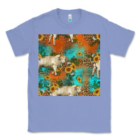 Colony Blue western charolais cow seamless pattern Classic Tee - HRA Design Shop