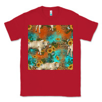 Red western charolais cow seamless pattern Classic Tee - HRA Design Shop
