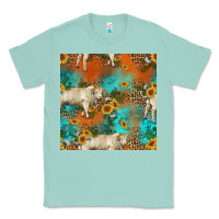 Seafoam western charolais cow seamless pattern Classic Tee - HRA Design Shop
