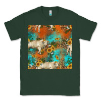 Sports Green western charolais cow seamless pattern Classic Tee - HRA Design Shop