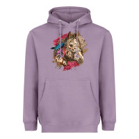 Lavender Floral Appaloosa Horse With Feathers Heavyweight Hoodie - LillyAllenDesigns