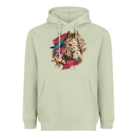 Matcha Floral Appaloosa Horse With Feathers Heavyweight Hoodie - LillyAllenDesigns