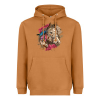 Meerkat Floral Appaloosa Horse With Feathers Heavyweight Hoodie - LillyAllenDesigns