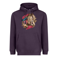 Plum Floral Appaloosa Horse With Feathers Heavyweight Hoodie - LillyAllenDesigns