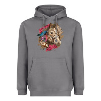 Storm Floral Appaloosa Horse With Feathers Heavyweight Hoodie - LillyAllenDesigns
