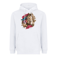 White Floral Appaloosa Horse With Feathers Heavyweight Hoodie - LillyAllenDesigns