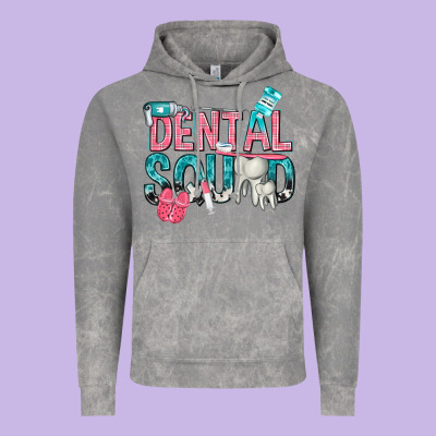 Vintage Hoodie dental squad with cowhide
