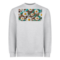 Heather Grey leopard daisy Heavyweight Sweatshirt - RanaPortraitStore