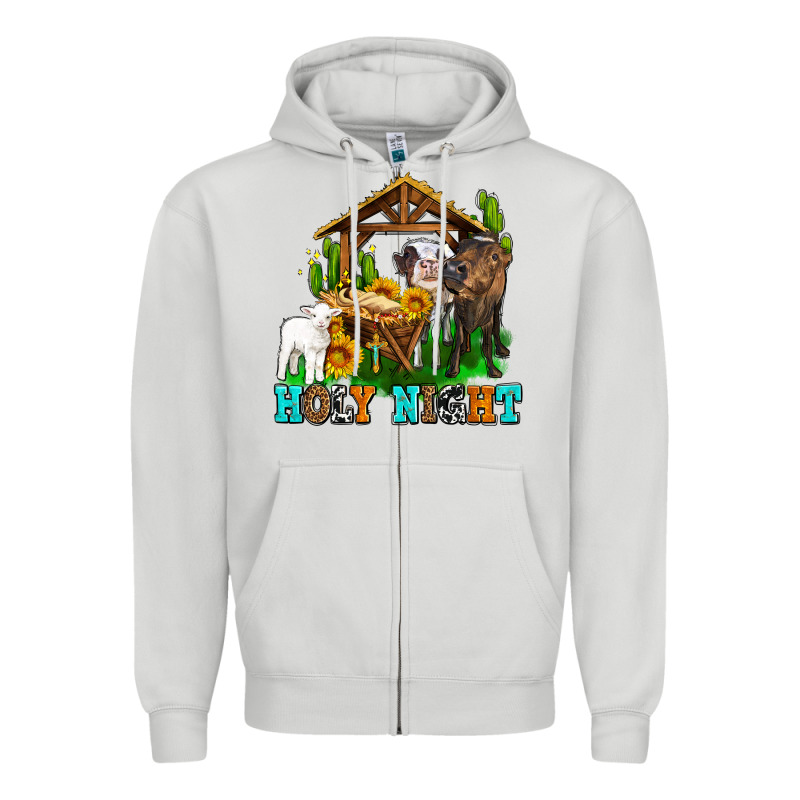 Holy Nıght Cows And Sunflowers Zipper Hoodie by AdoDesignShop | Teevron