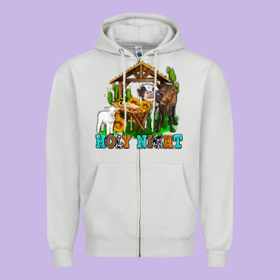 Holy Nıght Cows And Sunflowers Zipper Hoodie Designed By Adodesignshop