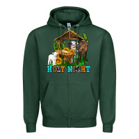 Sports Green holy nıght cows and sunflowers Zipper Hoodie - AdoDesignShop