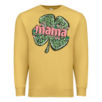 Antique Gold leopard shamrock mama Premium Sweatshirt - MaliasSmallBusiness