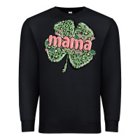 Black leopard shamrock mama Premium Sweatshirt - MaliasSmallBusiness