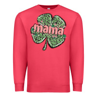 Cardinal leopard shamrock mama Premium Sweatshirt - MaliasSmallBusiness