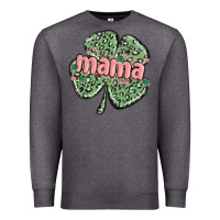 Charcoal Heather leopard shamrock mama Premium Sweatshirt - MaliasSmallBusiness