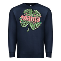 Navy leopard shamrock mama Premium Sweatshirt - MaliasSmallBusiness