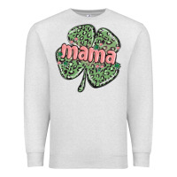 Oatmeal Heather leopard shamrock mama Premium Sweatshirt - MaliasSmallBusiness