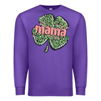 Purple leopard shamrock mama Premium Sweatshirt - MaliasSmallBusiness