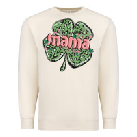 Sandshell leopard shamrock mama Premium Sweatshirt - MaliasSmallBusiness