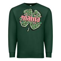 Sports Green leopard shamrock mama Premium Sweatshirt - MaliasSmallBusiness