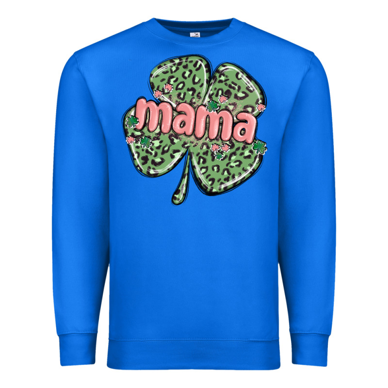 Leopard Shamrock Mama Premium Sweatshirt by MaliasSmallBusiness | Teevron