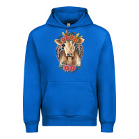 Cobalt flower cow Urban Hoodie - Jasminsmagicworld