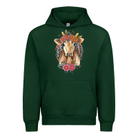 Forest Green flower cow Urban Hoodie - Jasminsmagicworld